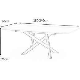 HALMAR stół CAPITAL 180-240 cm dąb złoty / czarny prostokątny rozkładany blat MDF okleinowany nogi stal malowana proszkowo