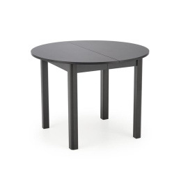 HALMAR stół RINGO okrągły kolor blat czarny, nogi - czarny (102-142x102x76 cm) płyta meblowa okleinowana MDF okleinowany