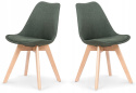 Halmar K303 krzesło tapicerowane ciemny zielony / buk - tkanina / drewno lite