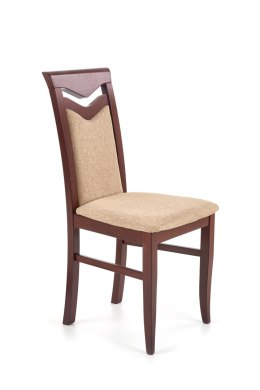 Halmar CITRONE krzesło drewniane ciemny orzech /tkanina tap: JAZZ 2 odcienie beżu