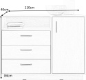 Meblar Komoda SANTIAGO System SN07 - Dąb Biszkoptowy uchwyty czarne Meble młodzieżowe drzwi szuflady półka