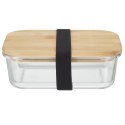 Intesi Lunch box szklany z bambusową przykrywką i sztućcami