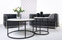 King Home Sofa dwuosobowa SOFT LC2 czarna - włoska skóra naturalna, metal