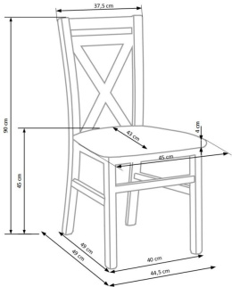 Halmar DARIUSZ krzesło drewniane ciemny orzech /tkanina tap: Lars 07 odcienie beżu