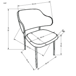 Halmar K497 krzesło kremowy, materiał: tkanina / stal malowana proszkowo,