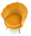 Halmar AMORINITO 2 fotel wypoczynkowy musztardowy/ czarny materiał: tkanina - velvet /stal