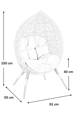 Halmar OSKAR fotel ogrodowy, naturalny / jasny popiel