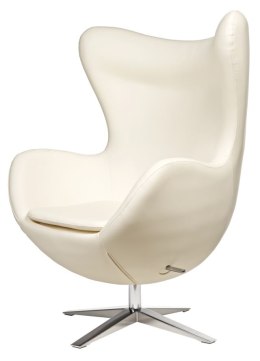 D2.DESIGN Fotel Jajo Soft skóra ekologiczna 506 biały