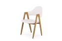 Halmar K247 krzesło biały - dąb miodowy ekoskóra + stal