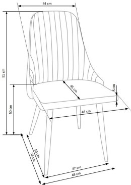 Halmar K285 krzesło do jadalni jasny popiel tkanina / stal malowana