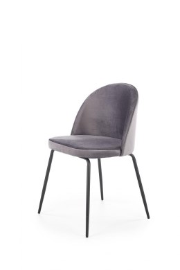 Halmar K314 krzesło nogi stal - czarne, tapicerka - c. popielaty tkanina
