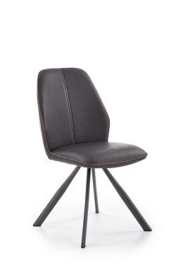 Halmar K319 krzesło brązowy / czarny tkanina+ekoskóra