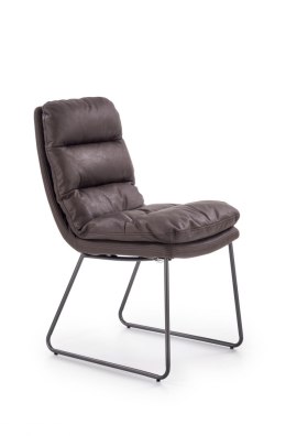 Halmar K320 krzesło stelaż - antracytowy, tapicerka - ciemny popiel