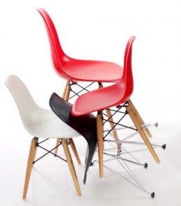 D2.DESIGN Krzesło JuniorP016 czarne,drewniane nogi