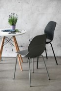 Simplet Krzesło Layer 4 czarne mat tworzywo PP nogi metal malowany proszkowo do domu i lokalu