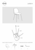 Simplet Krzesło Layer 4 szare mat tworzywo PP nogi metal malowany proszkowo do restauracji jadalni kuchni recepcji