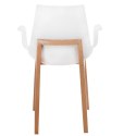 Intesi Krzesło Mokka białe, drewniane nogi
