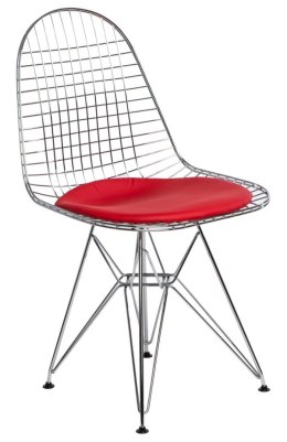 D2.DESIGN Krzesło Net czerwona pojedyncza poduszka
