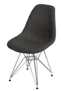 D2.DESIGN Krzesło P016 DSR Pattern tkanina szare/pepitka podstawa metal chrom funkcjonalne i wygodne