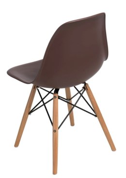 D2.DESIGN Krzesło P016W PP brązowe, drewniane nogi