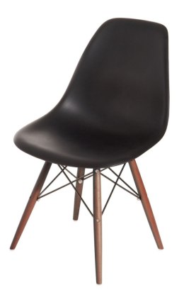 D2.DESIGN Krzesło P016W tworzywo PP czarne/dark drewno ciemny naturalny