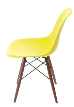 D2.DESIGN Krzesło P016W tworzywo PP dark olive/dark, nogi drewno ciemne, ciemna oliwka