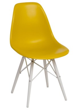 D2.DESIGN Krzesło P016W tworzywo PP dark olive/white, oliwkowe nogi drewno bukowe białe