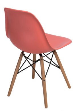 D2.DESIGN Krzesło P016W PP dark peach, drewniane nogi