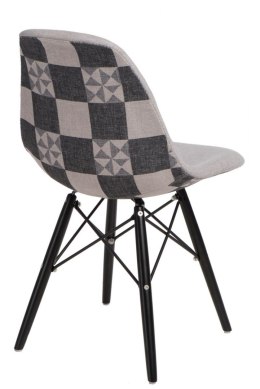 D2.DESIGN Krzesło P016W Pattern szar-patch/black