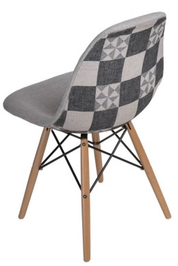 D2.DESIGN Krzesło P016W Pattern szare/patchwork