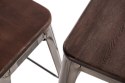 D2.DESIGN Krzesło Paris Arms Wood metalowe białe, drewno sosnowe szczotkowane kolor orzech