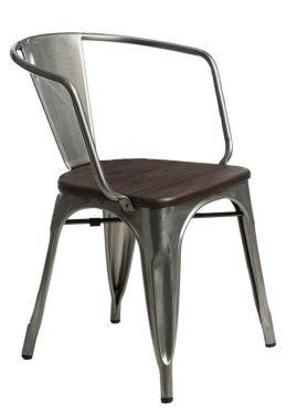 D2.DESIGN Krzesło Paris Arms Wood metal, drewno sosna szczotkowana kolor orzech