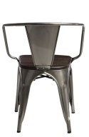 D2.DESIGN Krzesło Paris Arms Wood metal, drewno sosna szczotkowana kolor orzech