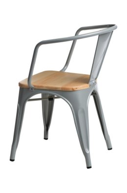 D2.DESIGN Krzesło Paris Arms Wood szare sosna natu ralna