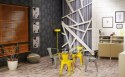 D2.DESIGN Krzesło Paris Arms żółte, metalowe inspirowane Tol ix, można sztaplować