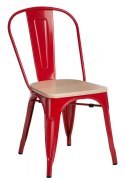 D2.DESIGN Krzesło Paris Wood czerwone sosna natura
