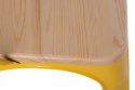 D2.DESIGN Krzesło Paris Wood żółte metalowe siedzisko drewniane sosna naturalna do jadalni restauracji