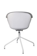 Intesi Krzesło Fotel obrotowe Roundy White biały tworzywo metal z podłokietnikami do biura i salonu