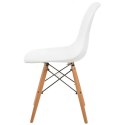 Simplet Krzesło Simplet P016W basic białe tworzywo PP, nogi drewno bukowe naturalny