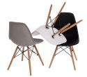 Simplet Krzesło Simplet P016W basic szare tworzywo PP, nogi drewno bukowe naturalny