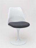 D2.DESIGN Krzesło Tul białe/szara poduszka