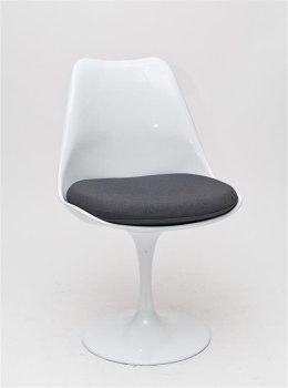 D2.DESIGN Krzesło Tul białe/szara poduszka