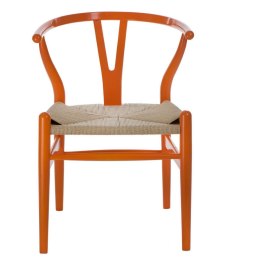 D2.DESIGN Krzesło Wicker Naturalne pomarańczowy in spirowany Wishbone poekspozycji