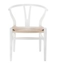 D2.DESIGN Krzesło Wicker siedzisko Naturalne plecionka ze sznurka jutowego białe lite drewno bukowe inspirowany Wishbone