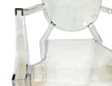 D2.DESIGN Krzesło Royal transparentne poliwęglan z podłokietnikami do domu recepcji lokalu hotelu