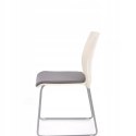 Halmar CALI fotelik konferecyjny stelaż - chrom, siedzisko - biały / popiel