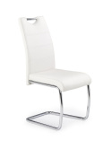 Halmar K211 krzesło do jadalni na płozach biały ekoskóra / stal chromowana