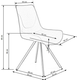 Halmar K290 krzesło popielaty / złoty antyczny tkanina / stal