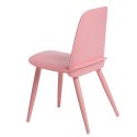 D2.DESIGN designerskie Krzesło Rosse różowe tworzywo metal, do jadalni restauracji