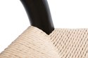 D2.DESIGN Krzesło Wicker siedzisko sznurek jutowy Naturalny drewno bukowe Czarny inspirowane Wishbone